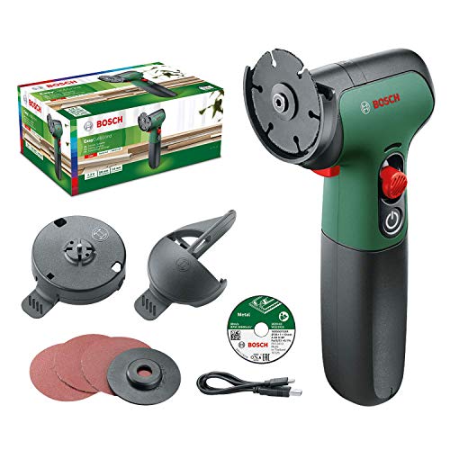 Bosch - EasyCut&Grind Akku-Multifunktionswerkzeug (7,2V 2,0Ah; 2 Trennscheiben, 1 Schleifteller,3x Schleifmittel,1 Transportschutz mit Inbusschlüssel,1 Adapter,1 USB-C-Kabel)50 mm Scheibendurchmesser