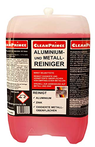 Aluminiumreiniger Metallreiniger 5 Liter | Aluminiumprofile Aluminiumelemente Fensterelemente Alu Zink Grundreiniger für oxidierte Metalloberflächen