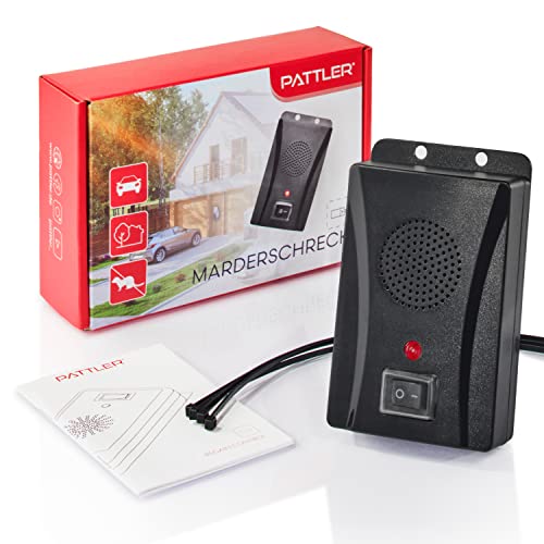 PATTLER® Marderschreck batteriebetrieben für ca. 60m² - mit Ultraschall und Anti Gewöhnungseffekt | Mobiler Marderschutz mit Batteriebetrieb | Marderabwehr für Haus, Auto, Garage, Dachboden, Garten