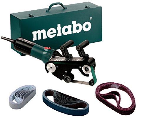 Metabo RBE 9-60 Set Rohrbandschleifer, 602183510, im Stahlblech-Tragkasten,Schwarz