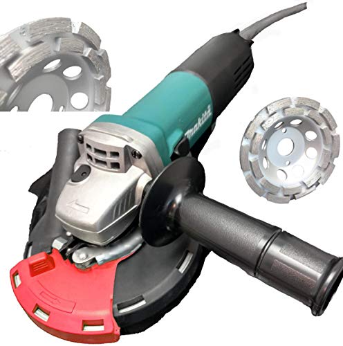 Betonschleifer Set - Makita Winkelschleifer + WM Absaughaube + 2 x Premium Diamantschleiftopf