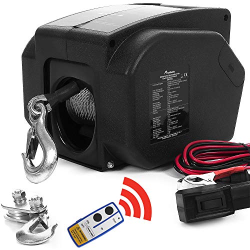 ROTFUCHS® Elektrische Seilwinde 12V 4990 KG mit Funkfernbedienung