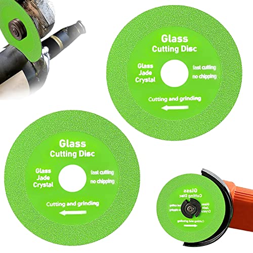 2 Stücke Glass Cutting Disc 10x10cm Glasschneidescheibe Glas Trennscheibe Glasschneidescheibe für Winkelschleifer Glass Ceramic Cutting for Angle Grinder Tiles Marble Glas Keramik