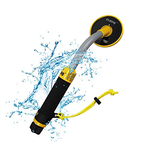 Dumcuw Tragbarer Metalldetektor, 750 Unterwasser-Metalldetektor mit PI-Sonde, Puls-Induktionstechnologie, LED-Licht und Vibrationsalarm, punktgenaue Metalldetektoren für Erwachsene und Kinder