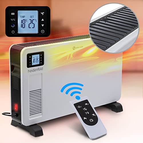 Heidenfeld Elektro Konvektorheizung EK100-3 Jahre Garantie - 2300 Watt - Fernbedienung - Timer - LCD-Display - Heizkörper - Heizgerät - Elektroheizung - E-Heizung - Bis 40 m² - Konvektor (EK100)