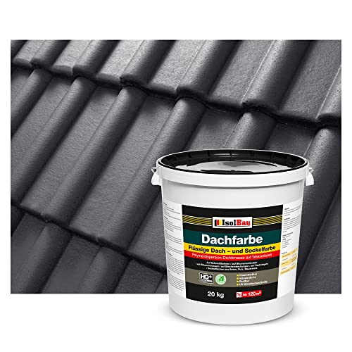 Isolbau Dachfarbe - 20 kg RAL Farbe Fassadenfarbe Nano Dachlack Sockelfarbe Wetterfest - Lösemittelfrei, Wasserdicht, UV-beständig - Anthrazit