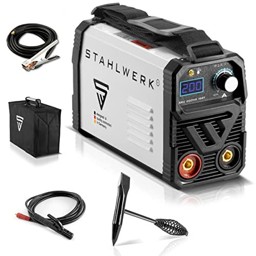 STAHLWERK ARC 200 MD IGBT - Schweißgerät DC MMA/E-Hand/Lift-TIG Welder mit echten 200 Ampere sehr kompakt, Single-Board, 7 Jahre Herstellergarantie