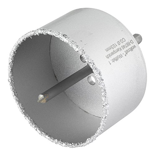 wolfcraft Bohrkrone, hartmetallbestreut, mit Spanndorn I 3899000 I Für Sanitär- und Elektroinstallationen in Mauerwerk und Stein, Schnitttiefe 55 mm