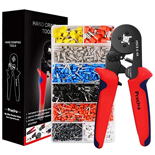 Crimpzangen Aderendhülsen Set, Preciva Aderendhülsenzange mit 1200 stück Aderendhülsen Tool Kit 0,25-10,00 qmm
