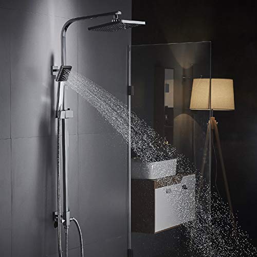Auralum Duschsystem Regendusche, Dusch Armaturen Wand mit Regendusche und Duschkopf Handbrause für Badezimmer, Duschsystem Ohne Armatur