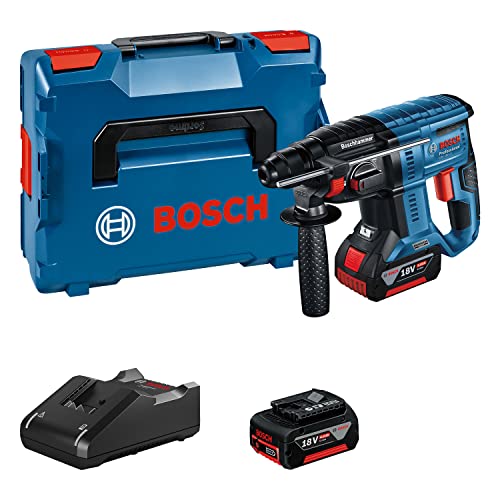Bosch Professional 18V System Akku Bohrhammer GBH 18V-21 (max. Schlagenergie 2 J, inkl. 2x GBA 18V 4.0Ah Akku + Ladegerät GAL 18V-40, in L-BOXX 136)