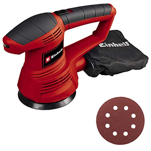 Einhell Exzenterschleifer TC-RS 38 E (380 W, Schleifteller Ø 125 mm, Drehzahlregelung, Staubfangsack, Klett-Schleifpapier).