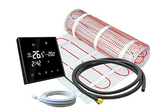 Elektrische Fußbodenheizung Komplett-Set SunPro für Fliesen 160 W/m² mit Thermostat RT-65 WIFI Touch (20 m² - 0,5 x 40 m)