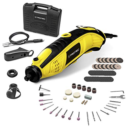TROTEC Multifunktionswerkzeug PMTS 01-230V 170W Motor 6-stufige Drehzahlvorwahl 85-teiliges Zubehörset inkl. Transportkoffer und Zubehör-Aufbewahrungsbox